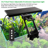 1 x RAW Customer Returns 14W Clip-on Aquarium LED Lighting, 24 7 Mode Aquarium Lamp with Timer, Dimmable Waterproof Aquarium Light for Aquatic Plants and Fish - RRP €33.18