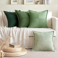 1 x RAW Customer Returns MIULEE Set of 4 Corduroy Cushion Covers Soft Throw Pillows Decorative Pillowcase Modern Cushion Cover Sofa Cushion Decorative Pillow Couch Cushion for Living Room Bedroom Green Series 40 x 40 cm - RRP €25.2