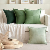 1 x RAW Customer Returns MIULEE Set of 4 Corduroy Cushion Covers Soft Throw Pillows Decorative Pillowcase Modern Cushion Cover Sofa Cushion Decorative Pillow Couch Cushion for Living Room Bedroom Green Series 40 x 40 cm - RRP €25.2