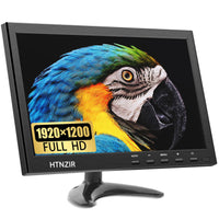 1 x RAW Customer Returns HTNZIR 10.1 inch Portable Monitor, 1920 1200 IPS Screen Resolution Small HDMI Monitor with Remote Control with Built-in Speaker HDMI VGA BNC USB Input for CCTV PC Monitor Raspberry Pi - RRP €79.99