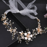 1 x RAW Customer Returns CHIC DIARY Hair Accessories Wedding Headband Flower Hairband Rose Gold Elegant Bridal Headband Evening Dress Wedding Dress Accessories - RRP €11.09