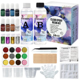 1 x RAW Customer Returns Vicksongs 500ml Epoxy Resin Starter Set - Epoxy Resin Set Beginners Complete with Molds, Resin Accessories, Casting Resin Molds Silicone with Glitter, Wooden Sticks, Gloves, Measuring Cups etc. for Art, Crafts - RRP €32.99