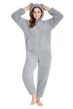 1 x RAW Customer Returns CityComfort Jumpsuit Women s Cuddly Fleece Onesie Women s Fluffy S-XL Grey, XL  - RRP €29.35