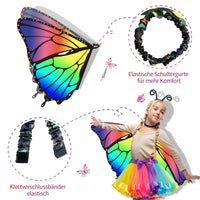 1 x RAW Customer Returns Rekribe Pack of 13 butterfly costumes for children and girls with butterfly wings, mask, tutu skirt, headband, tattoos and cape for Halloween, carnival, fancy dress and cosplay - RRP €17.14