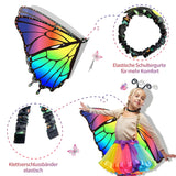 13 x Brand New Rekribe Pack of 13 butterfly costumes for children and girls with butterfly wings, mask, tutu skirt, headband, tattoos and cape for Halloween, carnival, fancy dress and cosplay - RRP €222.82