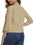 1 x RAW Customer Returns Women s 3 4 Sleeve Open Front Bolero Cardigan Shrug Solid Cardigan Top S, Apricot  - RRP €31.99