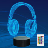 1 x RAW Customer Returns Attivolife Headset Children s 3D Night Light, Creative Headphones Illusion Hologram Lamp, 16 Color Changing with Timer Remote Control, Game Room Decor Headphones Gifts for Teenagers Boys Girls - RRP €19.14