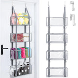 1 x RAW Customer Returns Wardrobe hanging organizer with 4 pockets, door hanging storage organizer, dual use hanging or wall mounting, hanging shelf storage for wardrobe, children s room, bathroom, office - RRP €19.49