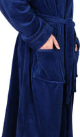 1 x RAW Customer Returns NY Threads Men s Shawl Collar Robe, Cozy Soft, Loungewear and Nightwear Large, Navy  - RRP €21.8