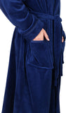 1 x RAW Customer Returns NY Threads Men s Shawl Collar Robe, Cozy Soft, Loungewear and Nightwear Large, Navy  - RRP €21.8