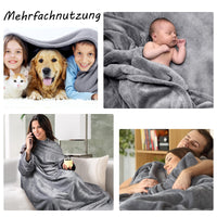 1 x RAW Customer Returns Faburo Cuddly Blanket with Sleeves Portable Sleeve Blanket Bedspread with Sleeves Super Fleece Blanket Sofa Blanket TV Blanket Gift 140 x 180 cm  - RRP €11.54