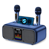 1 x RAW Customer Returns Karaoke Machine Bluetooth PA System with 2 Microphones, TONOR Singing Microphone Party Machine Speaker with Wireless Microphones, Music Box with LED Light AUX USB TF PA System for Adults Children K9 - RRP €121.0