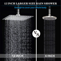 1 x RAW Customer Returns 30cm Large Rain Shower - Markcco Square High Pressure Shower Head Made of 304 Stainless Steel - Comfortable Showering Experience Even at Low Water Pressure - Can Be Installed on the Wall or Ceiling Chrome  - RRP €33.02