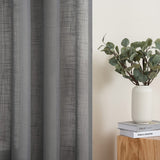 1 x RAW Customer Returns MIULEE Set of 2 Voile Curtains Sheer Linen Curtain with Eyelets Transparent Linen Look Curtain Eyelet Curtain Living Room Window Curtain Translucent Decorative Curtain Bedroom 140 x 160 cm W x H Dark Grey - RRP €29.19