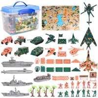 1 x RAW Customer Returns deAO Military Defense Unit Soldier and Armed Forces Set 56 Piece Set Includes Vehicles, Soldiers, Accessories and Battlefield - RRP €25.63