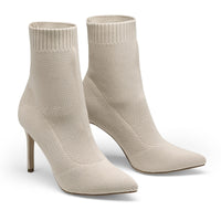 5 x Brand New DREAM PAIRS women s ankle boots knitted upper non-slip sole fine heel beige SDAB2230W-E size 37 EUR  - RRP €190.15