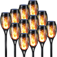 1 x RAW Customer Returns Geemoo Solar Lights for Outdoor Garden 12 Pack Solar Torch Garden Torches with Realistic Flame Effect, IP65 Waterproof Solar Lamp for Outdoor, Backyards, Gardens, Lawn Lighting - RRP €45.02