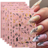 7 x Brand New Nail Stickers 6 Sheets Nail Stickers Self-Adhesive Black Colorful Line Nail Art Stickers Nail Stickers Spring Flowers Nail Tattoos Nail Decoration Accessories - RRP €142.8