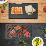 1 x RAW Customer Returns GriHero cast iron grill plate 41.5 x 23.5 CM - BBQ reversible plate for all Burnhard Fred series, universal cast iron plate can be used on both sides for Fred 2 3 4 6 burners - RRP €56.63