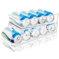 1 x RAW Customer Returns Lighterday Can Fridge Organizer Double Can Dispenser Refrigerator Can Fridge Organizer Drinks Beer Soda Pop Cans Storage, for Refrigerator Kitchen Cabinet Countertop 1 Pack  - RRP €17.99