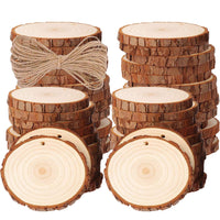 1 x RAW Customer Returns BetterJonny 50 Pieces Wooden Discs, Round 5-6 cm Wooden Log Discs Kit with Hole Unfinished Wooden Circles for DIY, Crafts, Wedding, Christmas Decoration - RRP €15.12