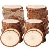 1 x RAW Customer Returns BetterJonny 50 Pieces Wooden Discs, Round 5-6 cm Wooden Log Discs Kit with Hole Unfinished Wooden Circles for DIY, Crafts, Wedding, Christmas Decoration - RRP €15.12