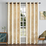 1 x RAW Customer Returns MIULEE Curtains Velvet with Gold Foil Leaves Pattern, 2 Pieces Cream Velvet Curtains with Eyelets, Each 145 cm High, Super Soft Velvet Curtain Opaque for Decoration Living Room Bedroom, Beautiful Velvet Curtain - RRP €30.74