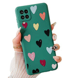 1 x Brand New ZTOFERA Case Compatible with Samsung Galaxy A12 M12, Shockproof Soft Silicone Cover with Love Heart Pattern for Girls Women, Dark Green - RRP €20.4