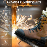 2 x Brand New ANDANDA Construction Safety Boots, SRC Puncture-Proof, Waterproof, Shock Acid Alkali Resistance, Non-Slip, High-Top Men s Safety Shoes, Lace-Up Construction Hiking Army - RRP €103.2