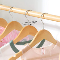 1 x RAW Customer Returns SONGMICS 10 Pack Children s Wooden Clothes Hangers with Hanging Bar, Notches, 360 Rotating Hook, Length 35 cm, White CRW006W02 - RRP €16.18