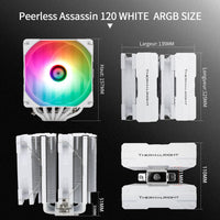 1 x RAW Customer Returns Thermalright Peerless Assassin 120 White ARGB CPU Air Cooler 6 Heatpipes Dual 120mm TL-C12W-S PWM Fans Aluminum Heatsink Cover AGHP for AMD AM4 AM5 Intel LGA 1700 1150 1151 1200 2011 - RRP €42.9