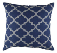 5 x Brand New TreeWool Decorative Cushion Cover 40 x 40 cm, Navy Grey Trellis Design 100 Cotton Pack of 2  - RRP €79.8