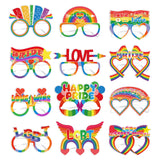 5 x RAW Customer Returns Tarklanda 24 Pieces Rainbow Gay Pride Party Glasses, Paper LGBT Party Glasses for Pride Parade Rainbow Party Costume Accessories Favors, Funny Rainbow Paper Glasses Gay Photo Props - RRP €47.45