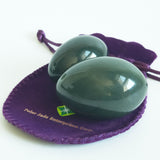 1 x RAW Customer Returns Nephrite Eggs 2-piece set for tightening Yoni Love Muscles, drilled, with a box of unwaxed silk cord and instructions, for beginners and intermediate users, Large Medium 2 sizes, Polar Jade - RRP €69.99