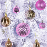 6 x Brand New Prextex Pink Christmas Baubles for Christmas Decorations - 36 Pieces Shatterproof Christmas Tree Ornaments with Hook - Christmas Tree Decorations Combo of 6 Styles in 3 Different Sizes  - RRP €119.94