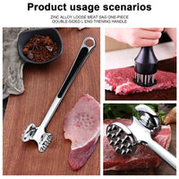 2 x Brand New DIBALIYI 2 Pack Meat Tenderizer Stainless Steel, Double-Sided Meat Hammer, Meat Tenderizer, Meat Tenderizer for Steak Chicken Fish Pork, with Anti-Slip Handle - RRP €29.42