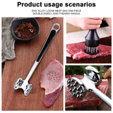 2 x Brand New DIBALIYI 2 Pack Meat Tenderizer Stainless Steel, Double-Sided Meat Hammer, Meat Tenderizer, Meat Tenderizer for Steak Chicken Fish Pork, with Anti-Slip Handle - RRP €29.42