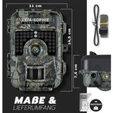 1 x RAW Customer Returns Leia-Sophie wildlife camera - 24MP hunting camera with motion detector night vision - wildlife camera waterproof IP66-0.6s fast trigger speed - incl. camera strap - for TF cards up to 32GB, 1080p - RRP €40.33