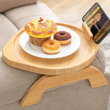 1 x RAW Customer Returns Sofa Tray Swivel Mobile Phone Holder Bamboo Wood Foldable Sofa Tray for Wide Sofa Non-Slip Sofa Tray Sofa Cup Holder Round - RRP €36.99