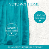 2 x Brand New VOTOWN HOME Cuddly Blanket Fluffy XXL Blanket 220x240 cm, Thick and Warm Sherpa Blanket, Oeko-TEX Certified Soft Fleece Blanket for Sofa Bed, Turquoise - RRP €62.3