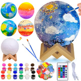 1 x RAW Customer Returns Ulikey Moon Lamp Painting Set Craft Set Children, DIY Moon Lamp Painting Set Creative Set for Children, RGB 16 Colors 3D Night Light with Painting Brush for Birthday Gift Craft Set Girls Boys from 6-12 Years - RRP €22.18