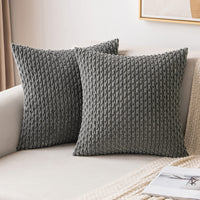 1 x Brand New MIULEE Corduroy Cushion Cover for Sofa Pillowcases Modern Durable Decorative Square Cushion Protectors for Living Room Living Room Chair Bed Bedroom Office 45x45 cm 2 Pieces Dark Gray - RRP €22.8