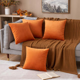 1 x RAW Customer Returns MIULEE Set of 4 Velvet Cushion Covers Decorative Pillowcase Comfortable Smooth Soft Decoration Accessory Home Living Room Bedroom Office for Sofa Orange 45X45CM - RRP €25.49