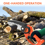 2 x RAW Customer Returns Mini Chainsaw, Bravolu 21V 6 Inch Cordless Chainsaws, Portable Electric Chainsaws with One Hand with 2 Batteries 2 Chains and Protective Gloves, Suitable for Cutting Branches and Wood - RRP €157.36