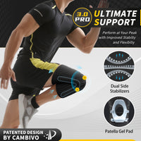 1 x RAW Customer Returns CAMBIVO Knee Brace x2, Sports Orthopedic Knee Brace, Knee Bandage with Lateral Stabilizers and Patella Gel Pad, Knee Brace for Knee Arthritis, Damaged Meniscus, Volleyball, Gym - RRP €29.99