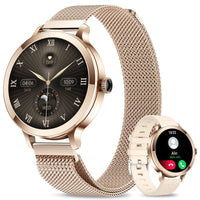 1 x RAW Customer Returns niolina Smartwatch Women with Telephone Function, 1.106 AMOLED Small Screen Smart Watch for Android iOS, IP68 Waterproof Wristwatch with 120 Sports, Fitness Watch for Heart Rate Monitor Pedometer SpO2 Rose Gold  - RRP €59.99