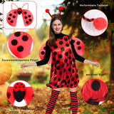 1 x RAW Customer Returns Ladybug Costume Women s Adults with Ladybug Headband Wings Leg Socks Glasses Costume Ladybug Women s Ladybug Dress Clothing Ladybug Fancy Dress Women s Fancy Dress for Carnival L  - RRP €28.22