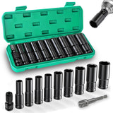 1 x RAW Customer Returns ZEXUPORIUM 11 pieces impact wrench nuts 1 2 inch, 10-24 mm socket wrench set 1 2, socket set, impact wrench nut set with 2 socket adapters for car repairs and tire changes - RRP €24.95