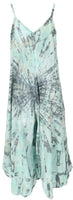 1 x RAW Customer Returns GURU SHOP Batik Jumpsuit, Summer Overall, Trouser Dress, Women, Aqua Grey, Synthetic, Size 40 - RRP €35.9