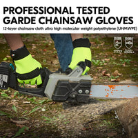 1 x RAW Customer Returns Vgo... 1 pair EN381-7, Class 1, 20 m s, chainsaw protection gloves, cut protection, high anti-cutting ability, made of goat leather and PVC GA8912  - RRP €32.26